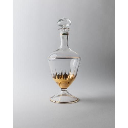 Vintage Murano Glass Carafe with Gilded Details and Stopper, 1960s For Sale - Image 11 of 11