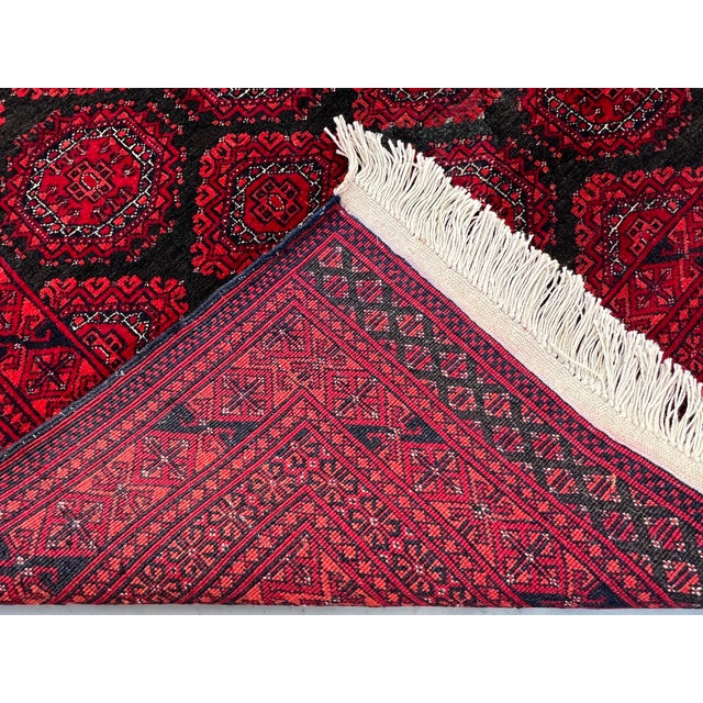 Vintage Afghan Ersari Turkmen Bokhara Gul Rug - 6'3" X 4'0" For Sale - Image 12 of 13