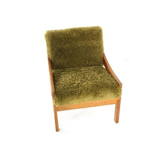 Pine Armchair with Green Upholstery, 1970s For Sale - Image 14 of 16