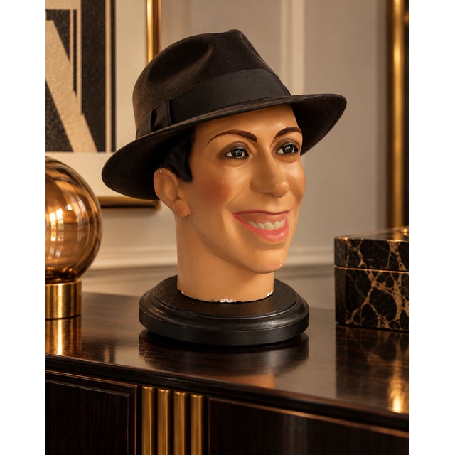 French Fernandel Sculptural Head with Glass Eyes, 1930s For Sale - Image 10 of 11