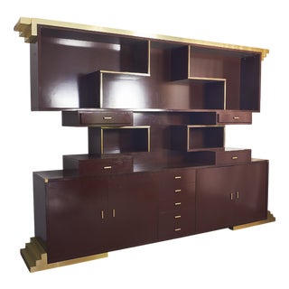 Brass and Laminate Cabinet, 1970s For Sale