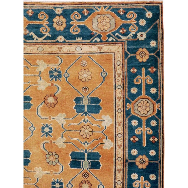 Rustic Galerie Shabab Collection Early 20th Century East Turkestan Samarkand Rug For Sale - Image 3 of 10