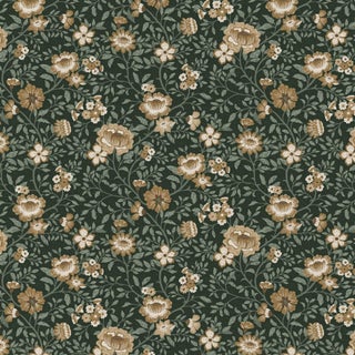 Annabelle Wallpaper in Woodland Green — Traditional, Made to Order For Sale