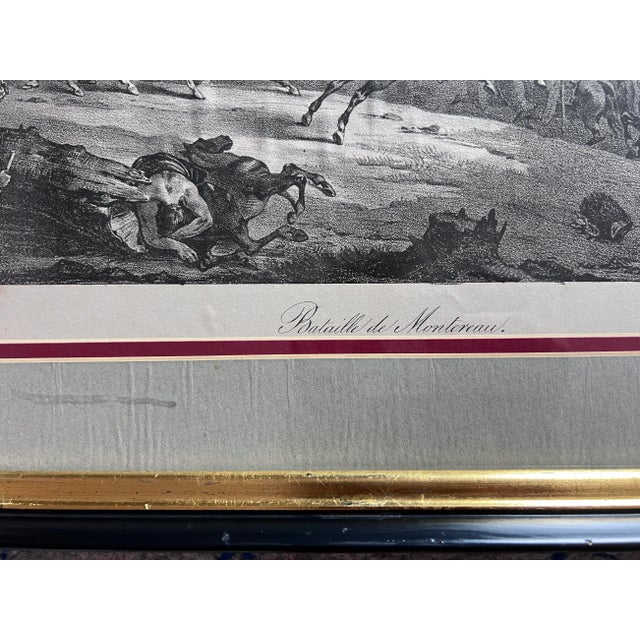 1920s Framed Battle of Montereau France Framed Lithograph Litho De C. Molte Walhier Del For Sale - Image 10 of 10