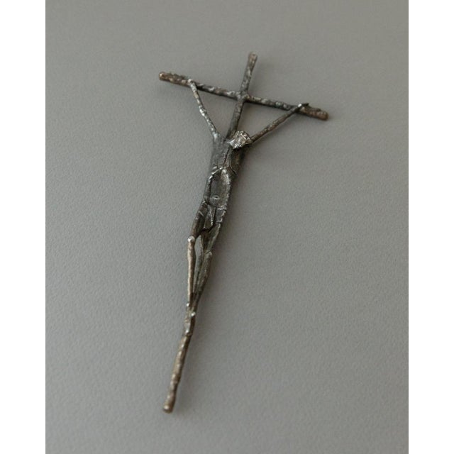 Austrian Catholic Bronze Jesus on the Cross Crucifix by E. Huber, 1983 For Sale - Image 5 of 12