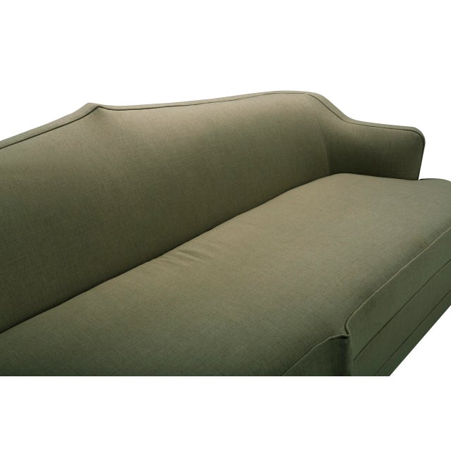 Aveline Sofa, Moss Linen For Sale - Image 6 of 8