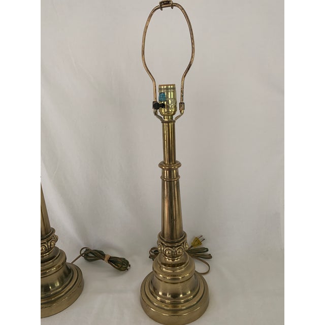 Mid 20th Century Northbrook by Stiffel Brass Table Lamps a Pair