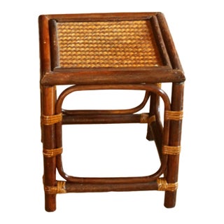 Handmade Rattan, Bamboo and Wooden Plant Stand - Vintage For Sale