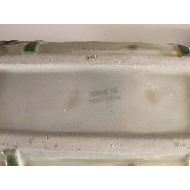 Majolica Style Covered Serving Dosh Shaped Like a Bunch of Asparagus For Sale - Image 11 of 11