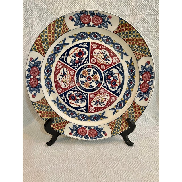 Mid 20th Century Japanese Chinoiserie Arita Imari Style 17” Charger For Sale - Image 11 of 11