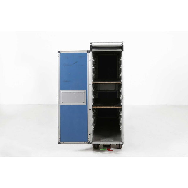 Vintage Industrial Blue Airplane Trolley, 1980 For Sale - Image 6 of 12