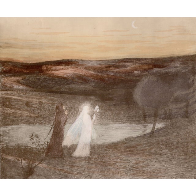 Henri-jean guillaume martin, aka henri martin (1860 - 1943) dante rencontre béatrix / dante meets beatrix original...