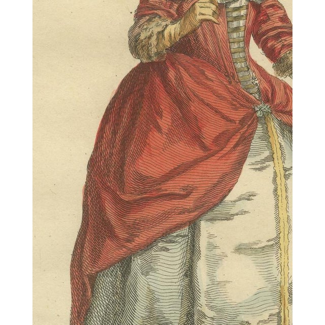 18th Century Jefferys, Lady Mayoress of London in 1640, Ruff and Red Gown, 1757, Engraving For Sale - Image 5 of 9