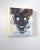 Asian Sonem by Elena Burykina | Oil on panel Black mask with white eyes and a smiling mouth. For Sale - Image 3 of 3