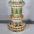 Ceramic Monumental Florentine Hand Painted Signed Lamp with Caned Pagoda Shade For Sale - Image 7 of 12