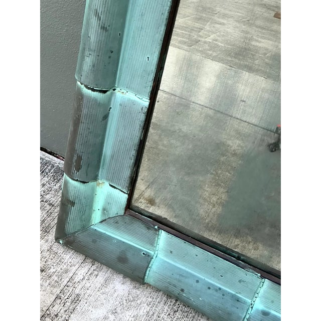 Late 20th Century Vintage Patinated Copper Shingle Floor Mirror For Sale - Image 5 of 12