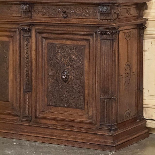 19th Century Grand French Renaissance Walnut Bookcase For Sale - Image 15 of 18