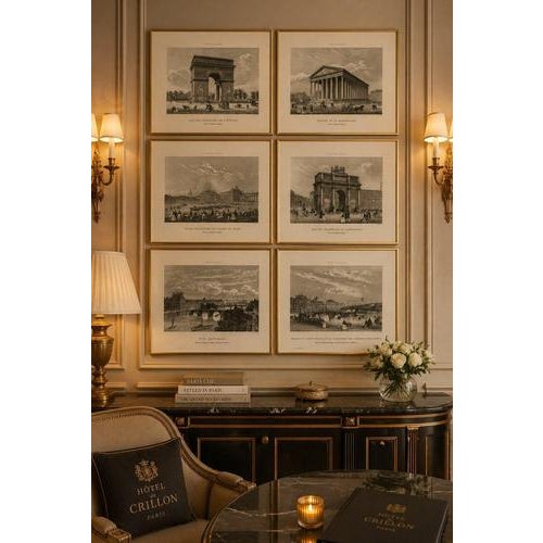 Paris Views: Arc de Triomphe, Madeleine, Tuileries, 1855, Prints, Set of 6 For Sale - Image 9 of 10