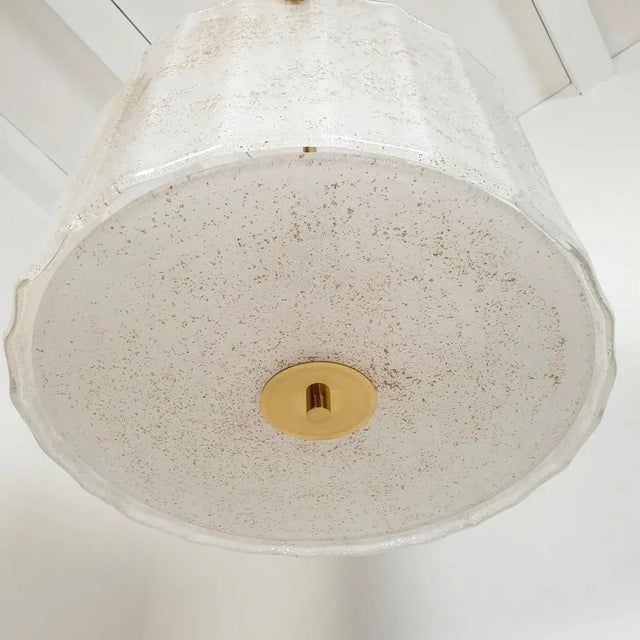 White Murano Glass Mid Century Modern Chandelier 1970s For Sale - Image 4 of 12