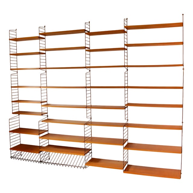 Modular Wall Shelf from String Nisse, Sweden, 1960s For Sale