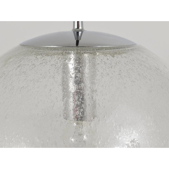 Large Bubble Glass and Chrome Globe Pendant Lamp from Peill & Putzler, Germany, 1970s For Sale - Image 10 of 18