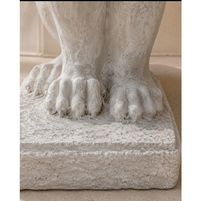 Late 20th Century Pair of Weathered Concrete Garden Lions For Sale - Image 11 of 11