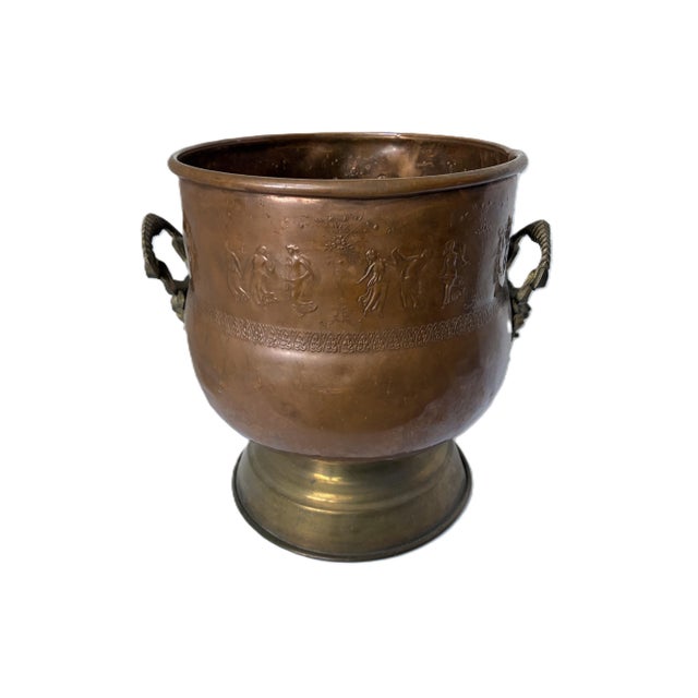 Vintage French Art Nouveau Copper Brass Planter Jardiniere | Pot | Champagne Bucket For Sale - Image 16 of 16
