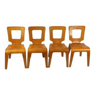 Mid Century Thaden Jordan Bentwood Dining Chairs- Set of 4 For Sale