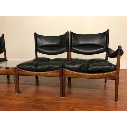 Kristian Solmer Vedel for Søren Willadsen Møbelfabrik four-piece modular seating set. The frames are Brazilian rosewood,...