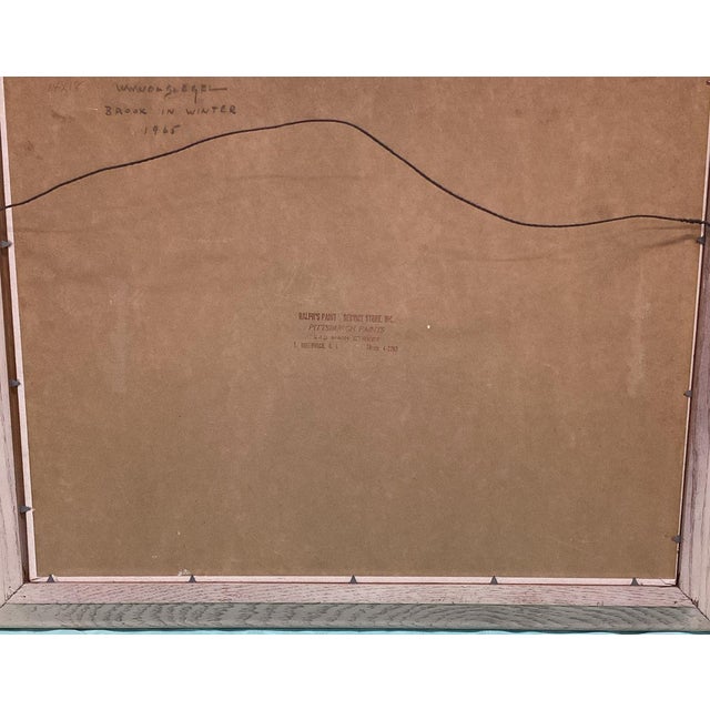 Walter Wohlschlegel Signed Modern Art Fauve Oil Painting, "Brook in Winter" Signed and Dated 1965 in Blue, White and Lavender For Sale - Image 10 of 10