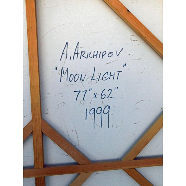 Anton Arkhipov Moon Light Hand Signed Original Paining Custom Framed by Artist For Sale - Image 4 of 11