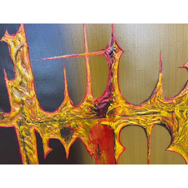 Carlo of Hollywood 1960s Carlo of Hollywood Gothic Oil on Canvas Painting by 'Slater'- Framed For Sale - Image 4 of 12