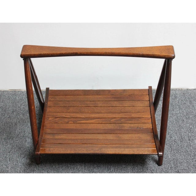 Vintage Yugoslavian Nasco Stained Beechwood Collapsible Magazine Rack For Sale - Image 4 of 13