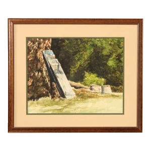 20th Century American Landscape Watercolor Painting, Signed