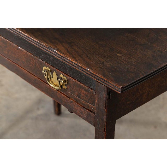 Brown Georgian English Oak Side Table, 1790 For Sale - Image 8 of 13