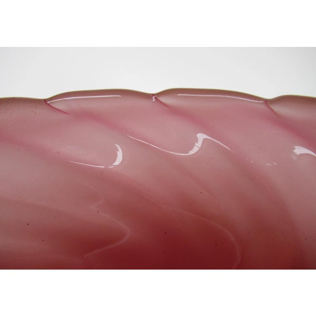 Pink Circa C.1960's Italian Hand-Blown Murano by Ercole Barovier' for Barovier' & Toso Swirled Bubble Gum Pink Bowl With Gold Leaf Inclusions For Sale - Image 8 of 13