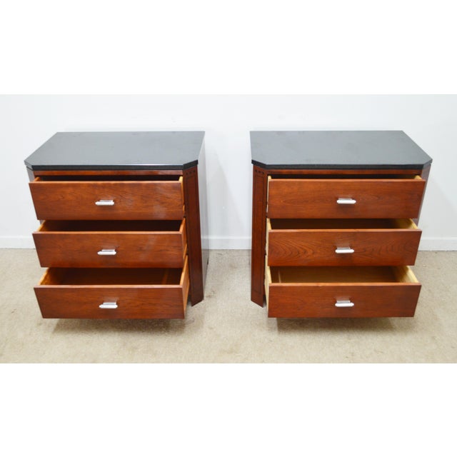 Modern Stickley Cherry Nightstands a Pair For Sale - Image 3 of 12