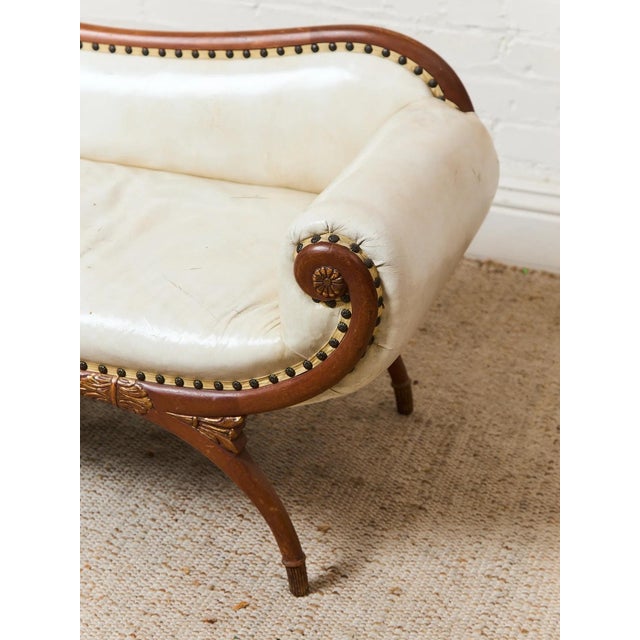 Art Deco Vintage Antique Settee With Marble Side Table For Sale - Image 3 of 12