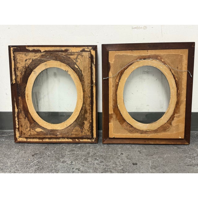 Circa 1895 Victorian Wood + Oval 18 Karat Gold Wall Picture Frames, a Pair For Sale - Image 12 of 12