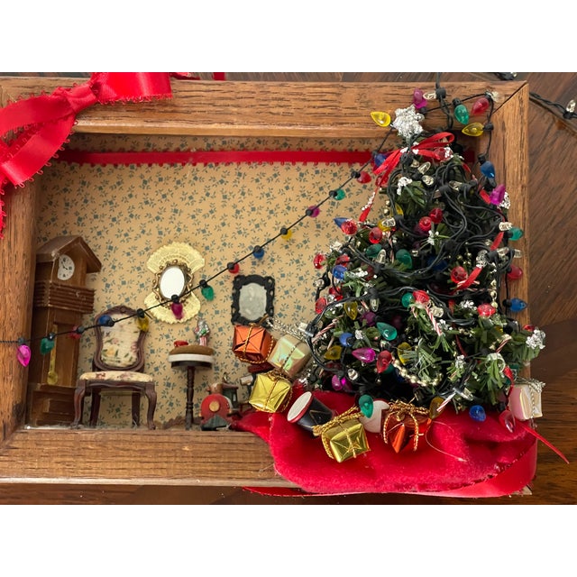 Vintage Artisan Christmas Miniature Diorama For Sale - Image 4 of 5