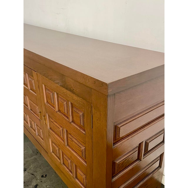 French Oak Brutalist Sideboard, 1970s For Sale - Image 13 of 16
