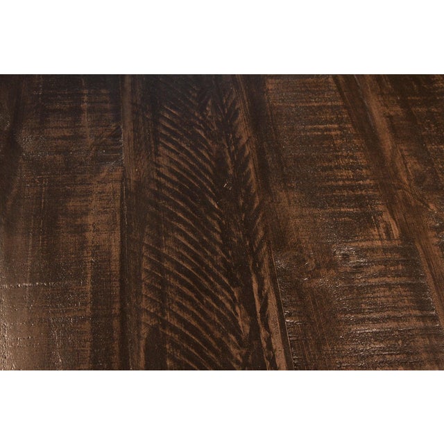 Rustic Greenview Charcoal 6 Drawer Console Table For Sale - Image 3 of 7