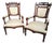 Empire Style Damask Armchairs, 1890s, Set of 2 For Sale