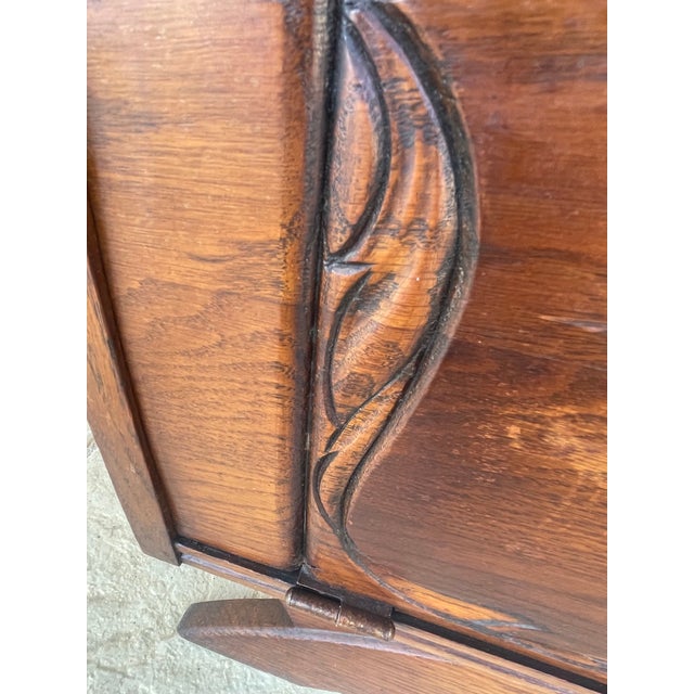 Art Deco Walnut Nightstand with Black Marble Top, 1920s For Sale - Image 12 of 18