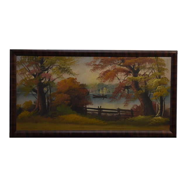 Lakeside Solitude, 1890 Oil on Canvas Mounted on Board, Framed For Sale
