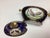 English Pair Antique Coalport Porcelain Cobalt With Birds Covered Sauce Tureens With Under Plates For Sale - Image 3 of 12