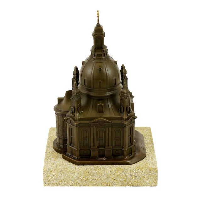 Metal Dresden Frauenkirche Church Model in Bronze For Sale - Image 7 of 9