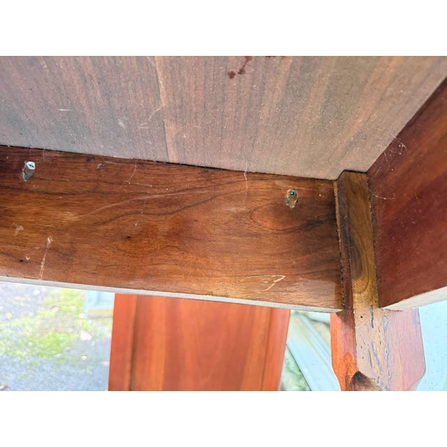 Antique Federal Style Solid Walnut Side Table. Circa 1940s For Sale - Image 15 of 17