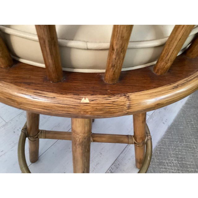 Transitional 1970s Mc Guire Barstools For Sale - Image 3 of 4