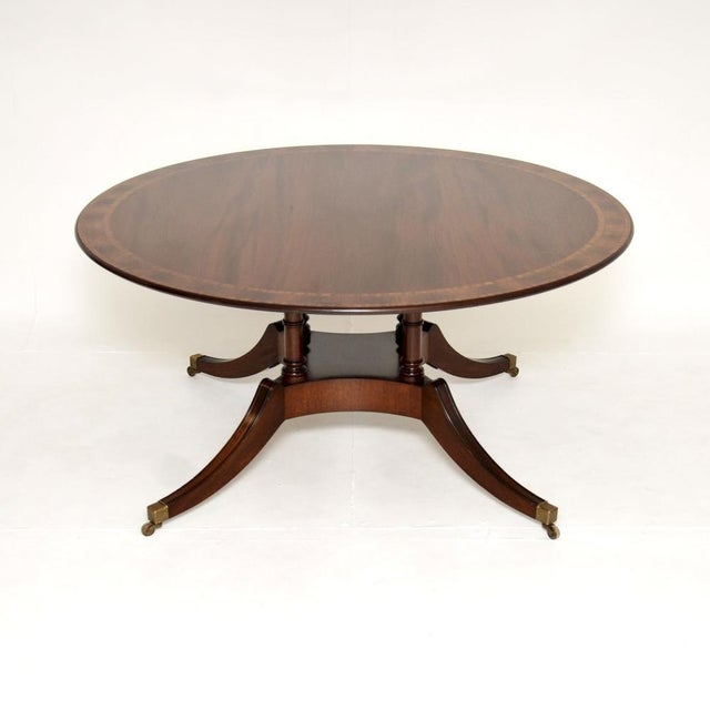 Large Antique Inlaid Circular Dining Table, 1950s For Sale - Image 12 of 12